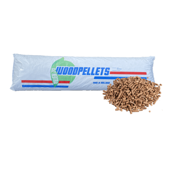 Houtpellets in zak